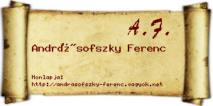 Andrásofszky Ferenc névjegykártya