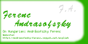 ferenc andrasofszky business card